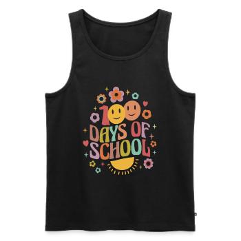 100 jours d’école - Débardeur bio Premium Homme - noir - Devant - AI Model Male 178 light (178cm)