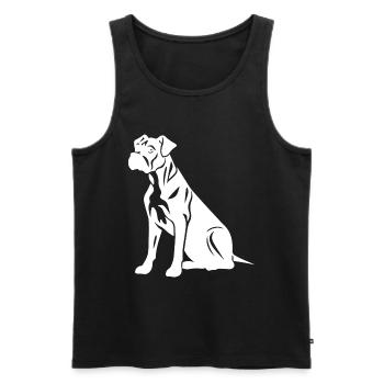 Boxer Hund Silhouette - Männer Premium Bio Tank Top - Schwarz - Vorne - AI Model Male 178 light (178cm)