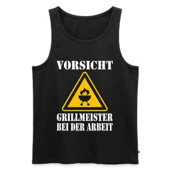 Grillmeister Grill Grillen Vatertag Geschenk - Männer Premium Bio Tank Top - Schwarz - Vorne - Michal (187cm)