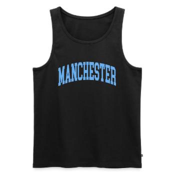 manchester - Männer Premium Bio Tank Top - Schwarz - Vorne - Michal (187cm)
