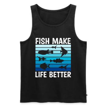 Lustiger Aquarienliebhaber sagt Zitat des Aquarienbesitzers - Männer Premium Bio Tank Top - Schwarz - Vorne - Michal (187cm)