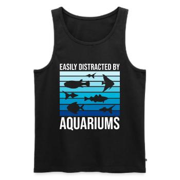 Lustiger Aquarienliebhaber sagt Zitat des Aquarienbesitzers - Männer Premium Bio Tank Top - Schwarz - Vorne - Michal (187cm)
