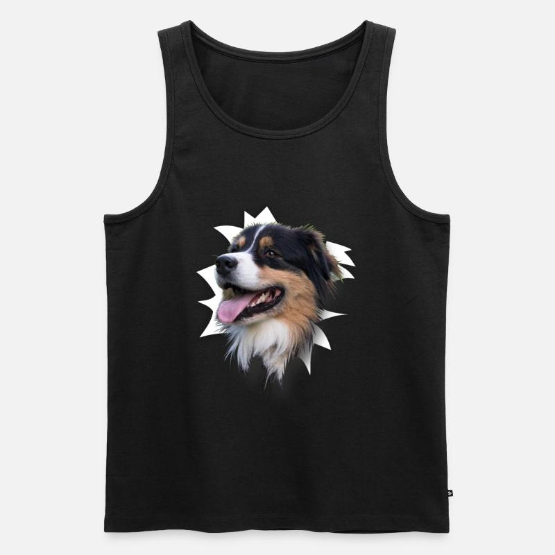 Australian Shepherd - Männer Premium Bio Tank Top - Schwarz