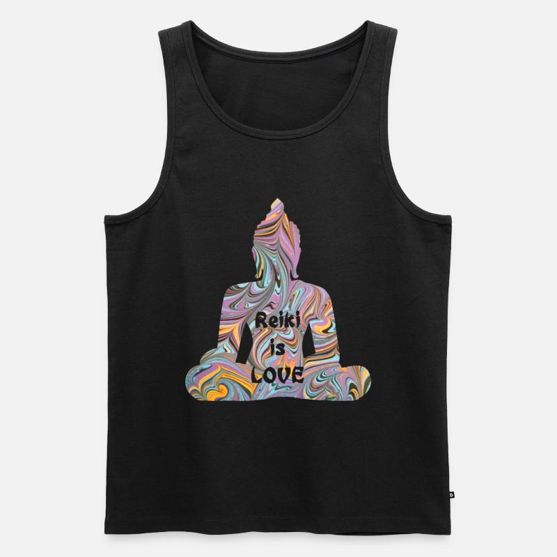 reiki mit buddha e 14 - Männer Premium Bio Tank Top - Schwarz