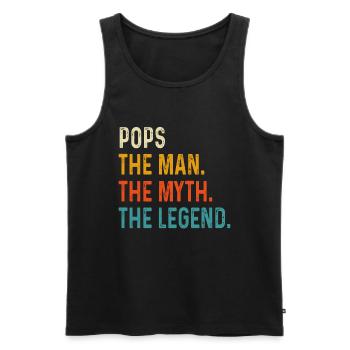 Pops Der Mann Der Mythos Die Legende, Vatertag - Männer Premium Bio Tank Top - Schwarz - Vorne - Michal (187cm)