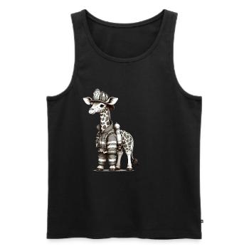 Cute Giraffe Firefighter - Männer Premium Bio Tank Top - Schwarz - Vorne - AI Model Male 178 light (178cm)