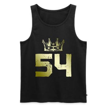 54 Couronne de numéros - Débardeur bio Premium Homme - noir - Devant - Michal (187cm)