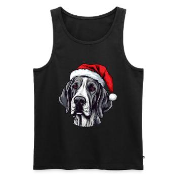 Great Dane Dog Christmas Head - Men's Premium Organic Tank Top - black - Front - Michal (187cm)