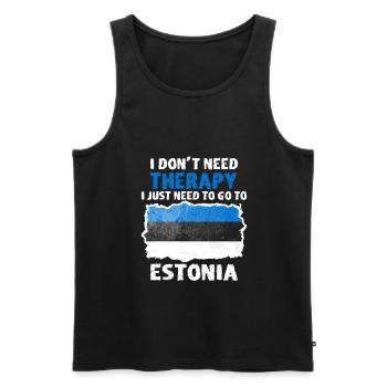 Estland - Männer Premium Bio Tank Top - Schwarz - Vorne - AI Model Male 178 light (178cm)