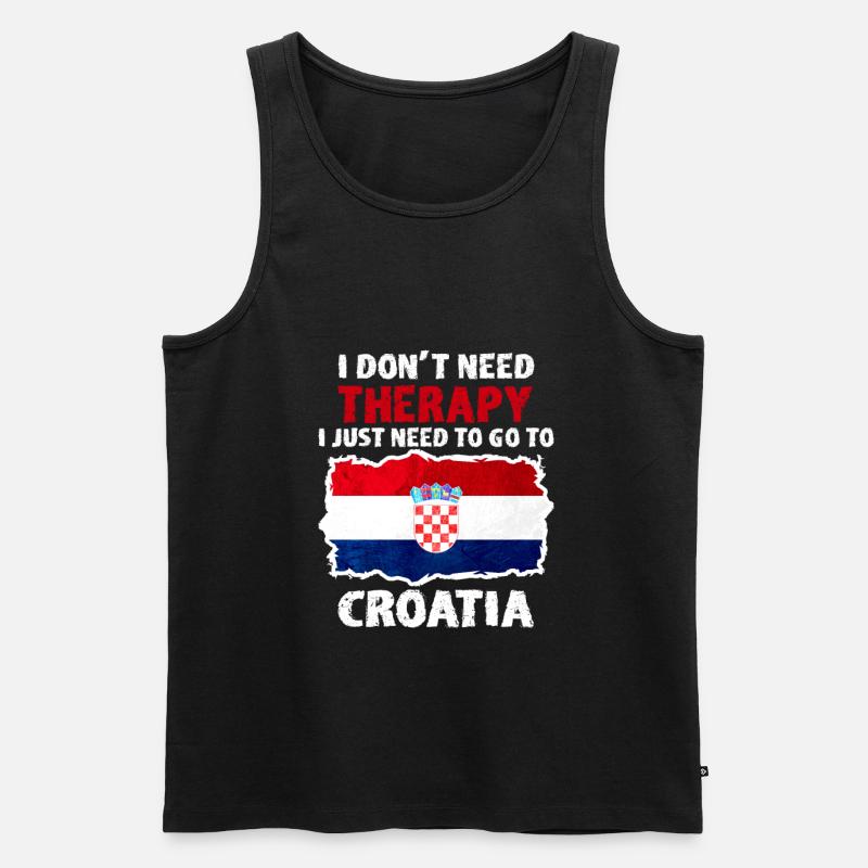 Kroatien - Männer Premium Bio Tank Top - Schwarz