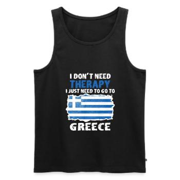 Greece - Men's Premium Organic Tank Top - black - Front - Michal (187cm)