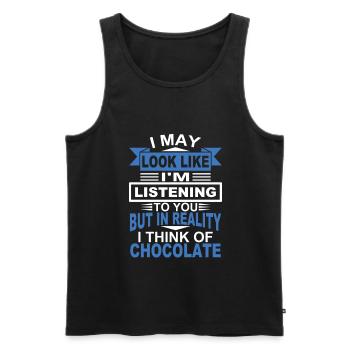 Schokolade - Männer Premium Bio Tank Top - Schwarz - Vorne - Michal (187cm)