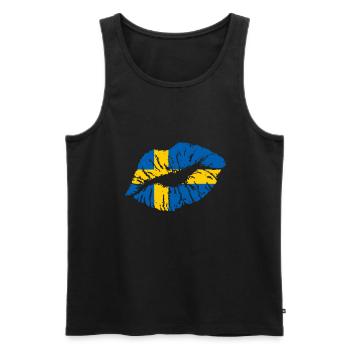 Schweden - Männer Premium Bio Tank Top - Schwarz - Vorne - AI Model Male 178 light (178cm)