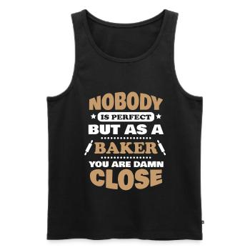 baker - Men's Premium Organic Tank Top - black - Front - AI Model Male 178 light (178cm)