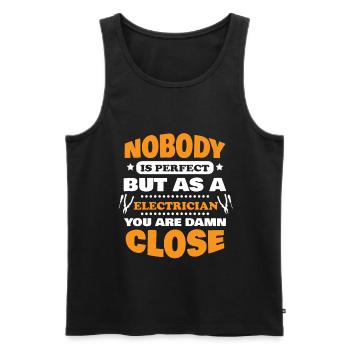 electrician - Men's Premium Organic Tank Top - black - Front - Michal (187cm)