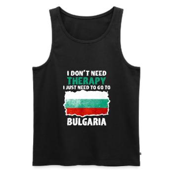 Bulgarien - Männer Premium Bio Tank Top - Schwarz - Vorne - AI Model Male 178 light (178cm)