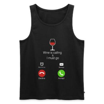 Wine - Men's Premium Organic Tank Top - black - Front - AI Model Male 178 light (178cm)