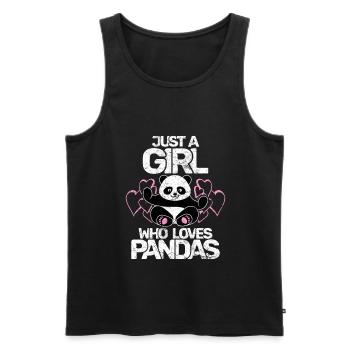 Panda - Männer Premium Bio Tank Top - Schwarz - Vorne - Michal (187cm)