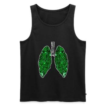 Cannabis Weed Lunge Geschenk Drogen Rauchen Niko - Männer Premium Bio Tank Top - Schwarz - Vorne - AI Model Male 178 light (178cm)