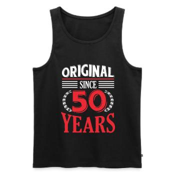 50ème anniversaire - Débardeur bio Premium Homme - noir - Devant - Michal (187cm)