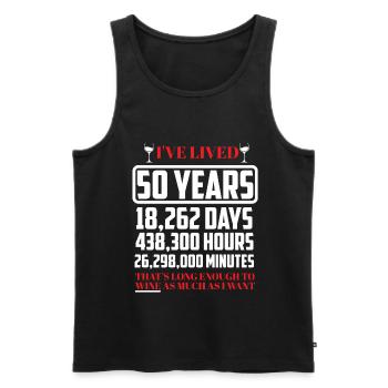 50ème anniversaire - Débardeur bio Premium Homme - noir - Devant - Michal (187cm)