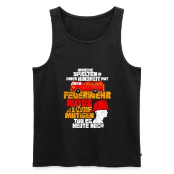 Fire brigade - Men's Premium Organic Tank Top - black - Front - AI Model Male 178 light (178cm)