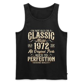 Né en 1972 Vintage Vintage Cadeau d’anniversaire - Débardeur bio Premium Homme - noir - Devant - Michal (187cm)