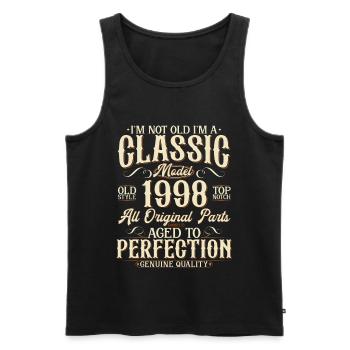 1998 Jahrgang geboren Vintage Geburtstag Geschenk - Männer Premium Bio Tank Top - Schwarz - Vorne - Michal (187cm)