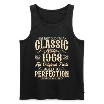 Born in 1968 Vintage Vintage Birthday Gift - Men's Premium Organic Tank Top - black - Front - Michal (187cm)