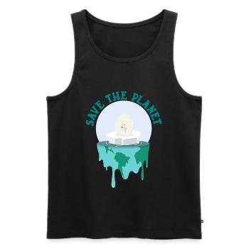 Save The Planet Klimawandel Eisbär - Männer Premium Bio Tank Top - Schwarz - Vorne - AI Model Male 178 light (178cm)