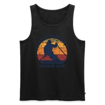 Skier Saying No friends in powder snow - Men's Premium Organic Tank Top - black - Front - AI Model Male 178 light (178cm)