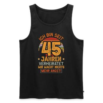 Messinhochzeit 45 Jahre Verheiratet Hochzeitstag - Männer Premium Bio Tank Top - Schwarz - Vorne - Michal (187cm)