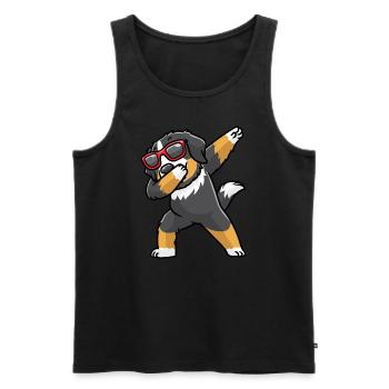 Berner Sennenhund Hund Tanzen Bouvier Bernois - Männer Premium Bio Tank Top - Schwarz - Vorne - Michal (187cm)
