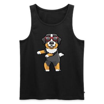 Berner Sennenhund Hund Tanzen Bouvier Bernois - Männer Premium Bio Tank Top - Schwarz - Vorne - Michal (187cm)