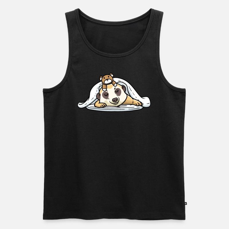 Schlafen Nickerchen Erdmännchen - Männer Premium Bio Tank Top - Schwarz