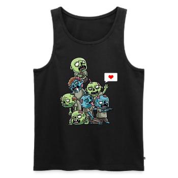 Funny Zombies Spooky Halloween Creepy - Men's Premium Organic Tank Top - black - Front - Michal (187cm)