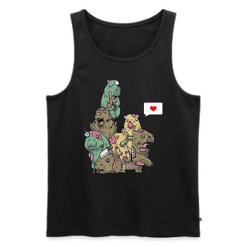 Funny Zombie Capybara Spooky Halloween Scary - Men's Premium Organic Tank Top - black - Front - AI Model Male 178 light (178cm)