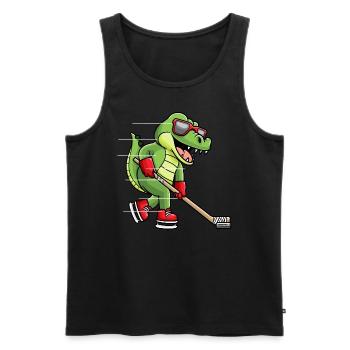 Krokodil Spielt Eishockey-spieler Alligator - Männer Premium Bio Tank Top - Schwarz - Vorne - Michal (187cm)