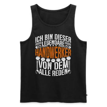 Legende Handwerker Holzbearbeiter Schreiner - Männer Premium Bio Tank Top - Schwarz - Vorne - Michal (187cm)