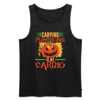 Kürbis Schnitzen Gruselig Halloween - Männer Premium Bio Tank Top - Schwarz - Vorne - AI Model Male 178 light (178cm)
