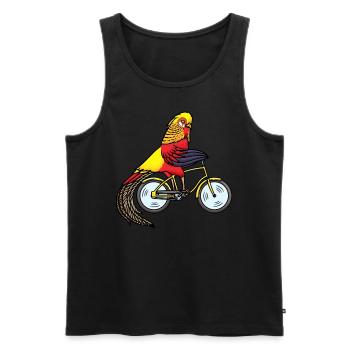 Golden Pheasant Bird Vélo Cycliste - Débardeur bio Premium Homme - noir - Devant - Michal (187cm)