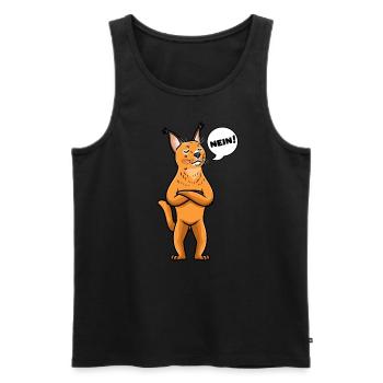 Karakal Katze Wüstenluchs Katzen - Männer Premium Bio Tank Top - Schwarz - Vorne - Michal (187cm)