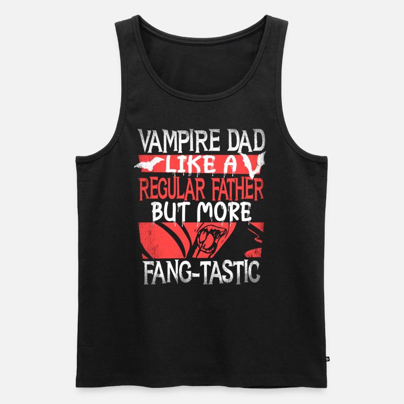 Vampir Papa Halloween - Männer Premium Bio Tank Top - Schwarz