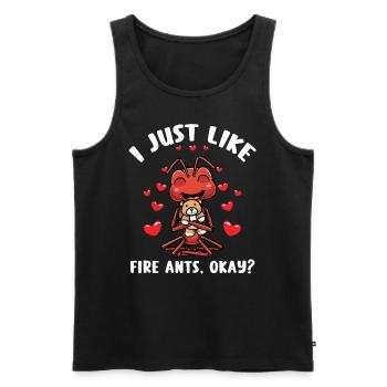 Feuerameise Mit Kuscheltier - Männer Premium Bio Tank Top - Schwarz - Vorne - Michal (187cm)