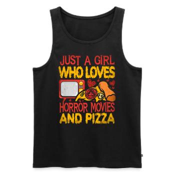 Just A Girl Who Loves Horror Movies And Pizza - Men's Premium Organic Tank Top - black - Front - Michal (187cm)
