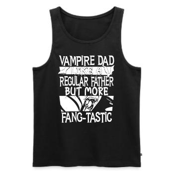 Vampire-papa mais plus Fang-tastic effrayant halloween - Débardeur bio Premium Homme - noir - Devant - AI Model Male 178 light (178cm)