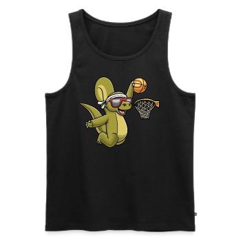 Apatosaurus Dinosaurs Play Basketball Game - Men's Premium Organic Tank Top - black - Front - AI Model Male 178 light (178cm)