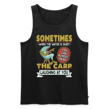 Carp Fishing Angler Gift - Men's Premium Organic Tank Top - black - Front - AI Model Male 178 light (178cm)