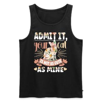 Gib Es Zu, Deine Katze Ist Nicht So Süß Wie Mein - Männer Premium Bio Tank Top - Schwarz - Vorne - Michal (187cm)