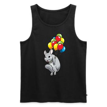 Chinchilla Ballon Nagetier Tier Luftballon - Männer Premium Bio Tank Top - Schwarz - Vorne - Michal (187cm)